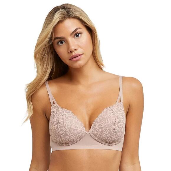 Maidenform Women's Comfort Soft Support Wireless Lace Bra Size M Beige - Picture 1 of 7